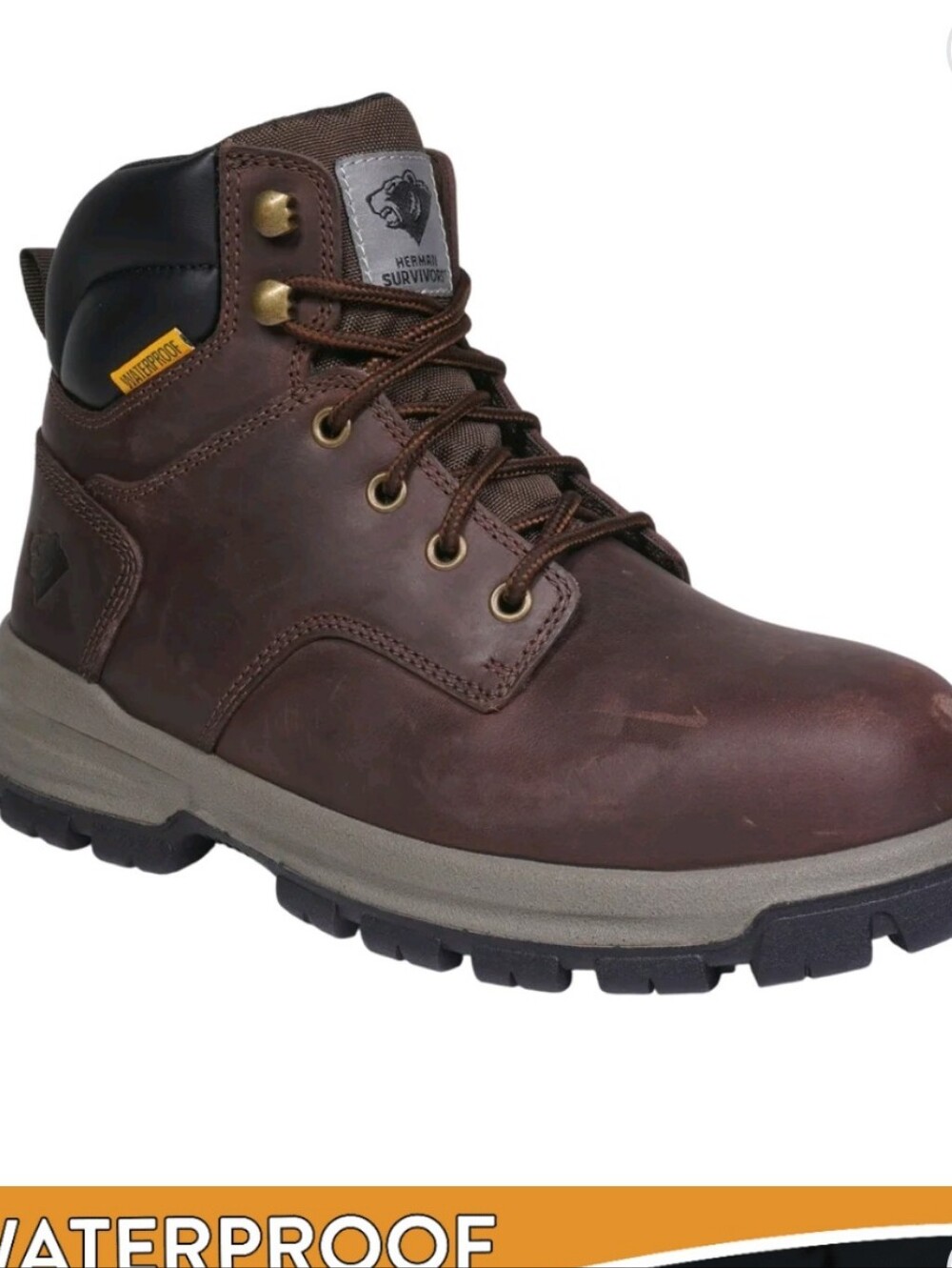 Womens' Herman Servivors Brown Waterproof Steel Toe Work Boots Size 8 NWT
